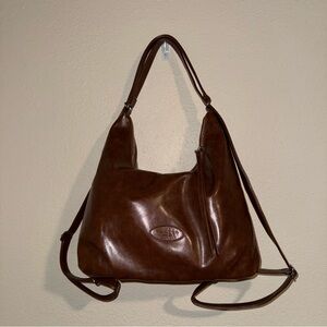 Shoulder/backpack interchangeable bag, Faux leather